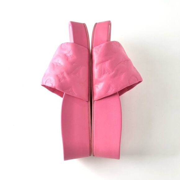 Louis Vuitton Jumbo Comfort Flatform Monogram Mules Slides 38 - Picture 4 of 7